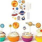 16 x Cupcake-Topper, Kinder-Party-Zubehör, Familien-Party & Geburtstagsparty-Dekorationen für Kuchen, Cupcakes und E