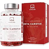 Beta Carotin Kapseln Hochdosiert [ 25 000 IE ] - Vitamin A Hochdosiert - mit Lyc-O-Beta und Extra Virgin Olivenöl für einen strahlenden Teint - 180 Softgel-Kap