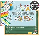 Einschulung Einladungskarten | 12er Set Einladungen zum Schulanfang | DIN A6 Einladungskarten 1. Schultag für Jungen & Mädchen | 14,8 x 10,5