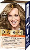 Diadem Seiden-Color-Creme 722 Dunkelblond Stufe 3 (170 ml), permanente Haarfarbe mit 2 in 1 Schutz & Pflege für 70 % weniger Haarbruch und langanhaltende Farbergeb