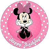 Tortenaufleger MINNIE MOUSE Motiv Essbare Tortendeko Tortenbild Kuchendekoration Fondant Rund Ø20CM