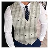 YUANYUAN520 PlaidDress Herren-Weste 2020 Slim Fit Herren Anzugweste Männliche Weste Homme Casual Ärmellos Business Jacke (Farbe: 6 Knöpfe, Größe: XL)
