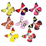 Wangfybd 10 Stück magische Fliegende Schmetterlinge Spielzeug Geschenk, Aufziehspielzeug Schmetterling, bemalter Karton + Kunststoff + Gummiband/einfach zu b