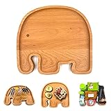 Holzteller Bambus Teller Elefant Form - Dekoteller, Schön Dessertteller Snack Platte für Salat Dessert Käse Brot Gebäck Obst Hause Party Dekoration und Aufbewahrung