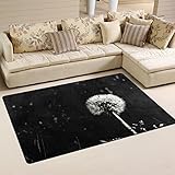 Use7 Teppich mit Pusteblumen-Motiv, rutschfest, für Wohnzimmer, Schlafzimmer, 100 x 150