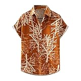 Herren Hemd Baumwolle Und Leinen Sommershirt Mit Umlegekragen Mode Drucken Sommertop Button-Up Kurzarmhemden Hawaii-Hemden Button-Up Arbeitshemden Atmungsaktiv Outdoor H