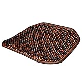 LQKYWNA Holzkugel Sitzauflage, Einzelne Quadratische Anti Slip Atmungs Massage Bequem KüHle Kissen Handgefertigte Perlen Sommer Tragbare Stuhl Kissen für Auto Bü