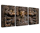 Tucocoo 3 Stück Hindu-Gott Ganesha Leinwand Wandkunst für Wohnzimmer Dekor Religiöse Malerei Küche Wanddekoration Hinduismus Home Decor Wanddekorationen für Wohnzimmer Wandbilder 122 x 61