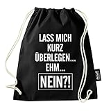 Hashtagstuff® Turnbeutel mit Sprüchen Designs auswählbar Kordel Schwarz Spruch Rucksack Jutebeutel Sportbeutel Gymbag Beutel Hipster N