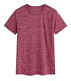 Shirt Herren Sommer Regular Fit Weich Komfortabel Atmungsaktives Herren T-Shirt Modern Einfarbig Rundhals Kurzarm Täglich Casual All-Match Freizeithemden D-Red 3XL