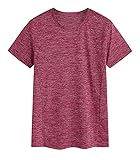 Shirt Herren Sommer Regular Fit Weich Komfortabel Atmungsaktives Herren T-Shirt Modern Einfarbig Rundhals Kurzarm Täglich Casual All-Match Freizeithemden D-Red 3XL