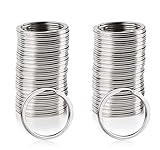 Aoligei Schlüsselringe, 80 Stücke rund Schlüsselanhänger Ringe aus Edelstahl, Flache Schlüsselringe Split Ring für Auto, Haus, Schlüssel Zubehör, DIY Handgemachtes (30mm)