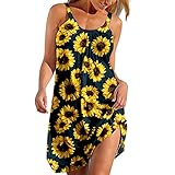 Sommerkleid Damen Lang Boho Schultern Kleider Strandkleider Für Damen Partykleid Frauen Casual Lange Partykleider Mischfarbe Drucken Tank Kleid Ärmellos Kleid Mit Schulterfreien Cocktailk