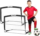 NET PLAYZ - 2er Set faltbar Tor - Fußball-Tor Pop Up - Fussballtor klappbar 120 x 90 x 90