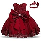TTYAOVO Baby Mädchen Spitze Kleid Bowknot Blume Hochzeit Kleider Größe(120) 4-5 Jahre 648 R