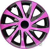 J&J AUTOMOTIVE WT783 14' RADKAPPEN RADZIERBLENDEN 4er Set 14 Zoll PINK-SCHWARZ Draco CS