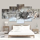 CVBGF 5 Bilder auf Leinwand,Waffe der Wehrmacht/Modulare Bild Wohnzimmer Wandkunst Leinwand 5 Stück gespannt und Rahmen fertig zum Aufhängen Größe: 150*80