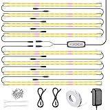 Relassy Pflanzenlampe LED, Pflanzenlicht LED Streifen, Grow Light Vollspektrum mit Auto Timer 12/6/3H , Dimmbare LED Pflanzenleuchte für Zimmerpflanzen Gewächshaus (8/Pack)