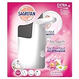 Sagrotan No-Touch Automatischer Seifenspender Weiß – Inkl. Sagrotan Nachfüller Lotusblüte & Kamillenöl – 1 x 250 ml Flüssig