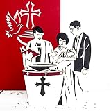 3D Pop Up Karte zur Taufe - Taufkarte für Jungen & Mädchen, edel & ausgefallene Pop Up Taufkarte als Geschenk, Gutschein, Einladungskarte, Dekoration & Geldgeschenk