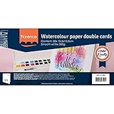 Florence Glatte Doppelkarten, Klappkarten, Weiß, 300 Gramm/m², 50 Stück, Quadratisch, 15,5 x 15,5 cm, um Geburtskarten und mehr Papierbasteleien zu E