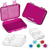 My Vesperbox – Bento Box Kinder - Lunchbox mit 4+2 Fächern - extrem robust – Brotdose – Brotbox ideal für Kindergarten und Schule… (Lila)