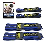 BFR Bands Sport Venenstauer & Bizeps Band PRO Set - 4er Pack Okklusionsbänder zum Arm- und Bein-Muskeltraining - Ideal für Bodybuilding - Plus E-Book