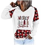 Weihnachten Langarmshirt v Ausschnitt Damen blusen festlich Damen t-Shirt Damen Schwarze blusen wiba Fashion Damen Pullover t-Shirt Damen Pullover elegant Cross wrap top weinachtsp