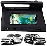 WYXC Kabelloses Autoladegerät für Tiguan 2018 2019 2020, 10W Schnellladegerät für Telefon mit QC 3.0 USB-Anschluss für iPhone 12/11/XS/XR/X Samsung S20/S10/S9