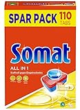 Somat All in 1 Spülmaschinen Tabs, 110 Tabs, Geschirrspül Tabs für kraftvolle Reinigung mit Geruchsneutralisierer Funk