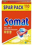 Somat All in 1 Spülmaschinen Tabs, 110 Tabs, Geschirrspül Tabs für kraftvolle Reinigung mit Geruchsneutralisierer Funk