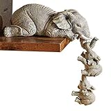 Elefant Statue Figur - Elefanten Figuren Deko Resin Skulptur Ornament - Mütter Hängen Babys Handwerk Dekoration Für Home O