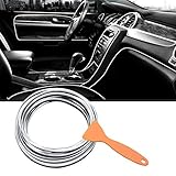 WEKON AUTO 5 Meters Auto Innen dekoration Zierleisten Streifen -3D Auto Dekorativer Satz Universal DIY Flexible Trim linie mit Montagewerkzeug für Auto-Styling-Lücke Garnieren Zubehör (Silber)