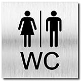 Schild WC Damen Herren UV Druck 12 x 12cm - 3mm Aluverbund - Made in Germany Art.Nr. 2000