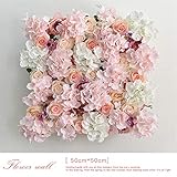 HGDD Künstliche Blumen Künstliche Blume Wand Hochzeit Hintergrund Wanddekor Dekor Seide Gefälschte Blumen-Foto-Hintergrund-Fenster-Shop-Party-Layout-Blumenreihen (Color : 01 50cm by 50cm)