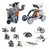 Solar Roboter Kinder Bausatz Set, ab 10+ Jahre Junge Spielzeug 12 in 1 Happygoo STEM Spielzeug Konstruktion Bauset, DIY Konstruktionsspielzeug Robot Wissenschaft Kits DE