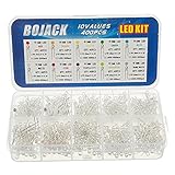 BOJACK 10 Farben 400 Stück 3 mm Lampe Dioden Sortiments Kit Pack (Transparent, 2 V - 3,2 V, 20 mA) Glühbirnenlampen Elektronik komponenten 3 mm L