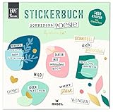 moses. Stickerbuch Schnipselpoesie – 1450 Sticker auf 30 Seiten in praktischem Büchlein, Schmucksticker, Wortschnipsel, Buchstaben, Zeichen – mit Goldfolienveredelung, Pastellfarben, 80874