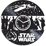 Kovides Star Wars, The Force Weckt, Wanduhr Vintage, Geschenk für Freund, Vinyl Uhr Schallplatte, Vinyl Wanduhr, Darth Vader, Star Wars Uhr, Wanduhr Moder, Geschenk für Bruder, Star Wars Geschenk