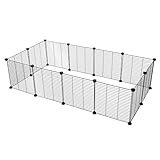 Freilauf, DIY-Kleintiergehege, Kleintierkäfig,gehege,DIY Kunststoff Übung Modular Enclosure Pet Run, Kiste Zwinger Käfig für Meerschweinchen, Kaninchen, Hamster Laufstall 12 Panels, 35 cm x 35