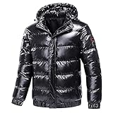 Lomelomme Daunenmantel Herren Glänzender Daunenmantel Gepolsterter Warmen Männer ultraleichte Stehkragen Jacke Winter Männer M