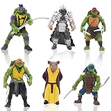 Ninja Turtles Action Figures Set, Nesloonp Mini Figuren Set Geburtstags Party, Teenage Mutant Ninja Turtles Action Figure Cartoon Cake Creative Decoration, Kindergeburtstag deko Junge 6PCS