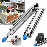 Schwerlast Kugellager Schubladenführung, Schubladenschienen Teleskopschiene Schwerlastauszug Vollauszug 1200Mm, Tragkraft 120 Kg,53mm Schubladenschienen Mit Verriegelung (Size : 48in/1200mm)