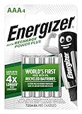 Energizer AAA Akkus, Recharge Power Plus Akku, 4 wiederaufladbare B