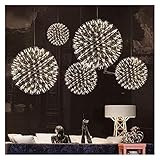 yanyan Modernes Wohnzimmer Pendelleuchte Lichter Edelstahl Kugel LED Kronleuchter Feuerwerk Lampen Restaurant Villa Hotel Projekt Anhänger (Body Color : Gold Body, Emitting Color : Warm White)