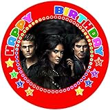 Essbarer Fondant Tortenaufsatz, Happy Birthday, vorgestanzt The vampire Diaries T13