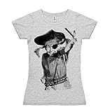 Logoshirt Pippi Langstrumpf - Pirat T-Shirt Damen - grau-meliert - Lizenziertes Originaldesign, Größe L