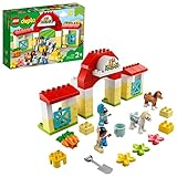 LEGO 10951 DUPLO Pferdestall und Ponypflege Kleinkinder Spielzeug ab 2 Jahren, Bauernhof, Spielset mit Figuren: Pferd und R