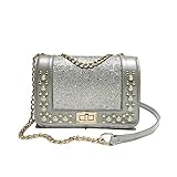 Bss-Life Kleine Crossbody-Taschen für Frauen Geldbörsen leichte Handtaschen Schultertasche, silber, S