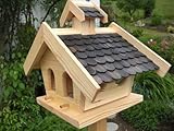 Vogelhaus-Vogelhäuser Vogelfutterhaus Vogelhäuschen-aus Holz-Vogelhausständer-Nistkasten-Schreinerarbeit-in unterschiedlichen Farben erhältlich … … (Vogelhaus mit Putzklappe Schwarz)